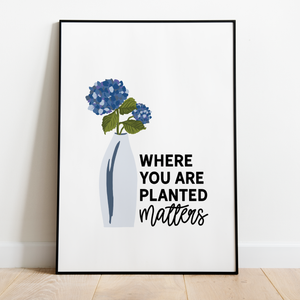Periwinkle Purple and Blue Hydrangea Vase Plant Lover Wall Art Downloadable Printable Gift