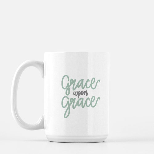 Grace Upon Grace Bible Verse Mug John 1:16 Scripture Mug GiftDeluxe 15oz.