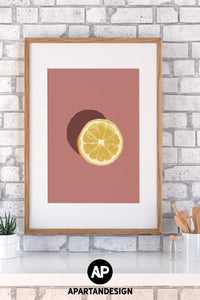 Citrus Lemon Modern Downloadable SVG Printable Wall Art