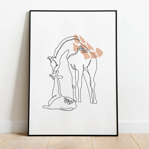 Mom and Me Giraffe Nursery Wall Art Downloadable Printable