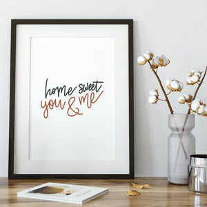 Home Sweet You and Me SVG Song Lyric Printable Wall Art Gift