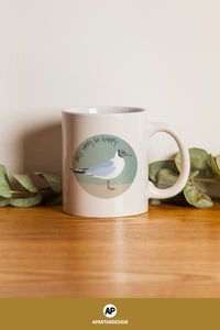 Happy Seagull Coffee Mug Don't Worry Be Happy Motivational Mug Gift