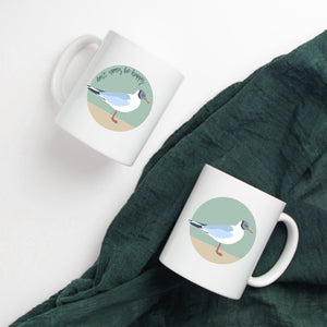 Happy Seagull Coffee Mug Don't Worry Be Happy Motivational Mug Gift