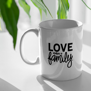 Love Makes A Family Adoption Mug Encouraging Gift